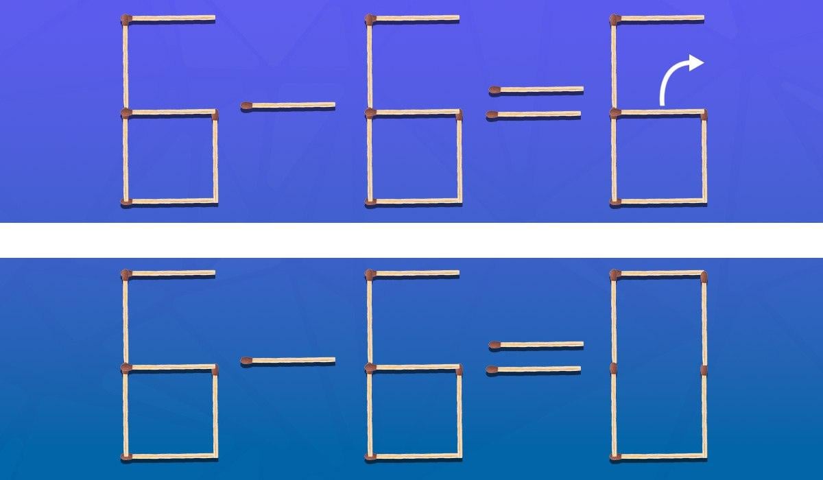 Welches Streichholz muss gezogen werden, damit die Gleichheit stimmt: ein schneller IQ-Test