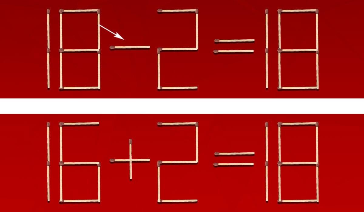 7-Sekunden-Rätsel: nur ein Streichholz muss verschoben werden